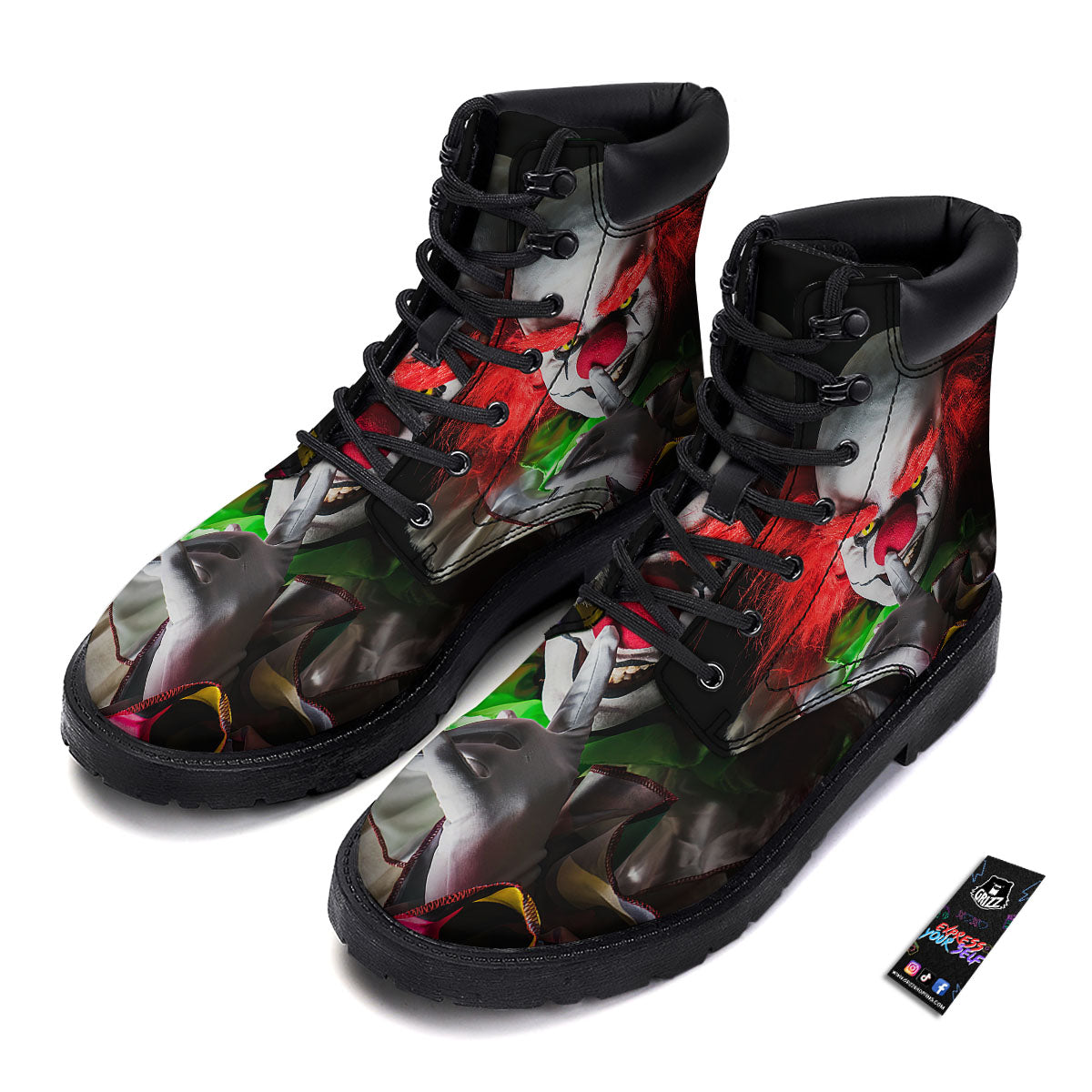 Clown Scary Print Boots-grizzshop