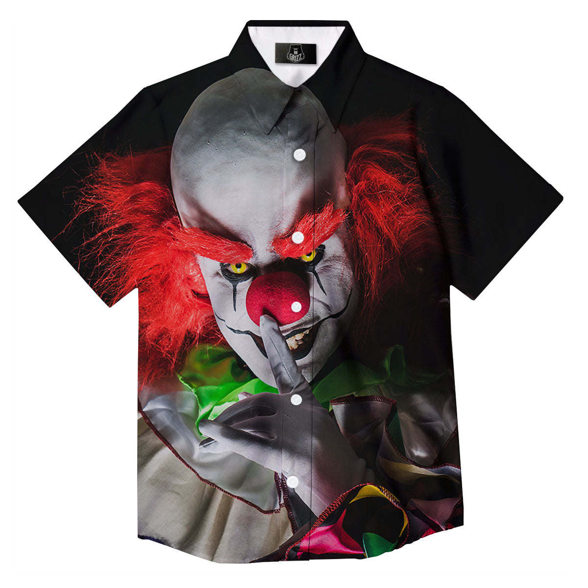 Clown Scary Print Button Up Shirt-grizzshop