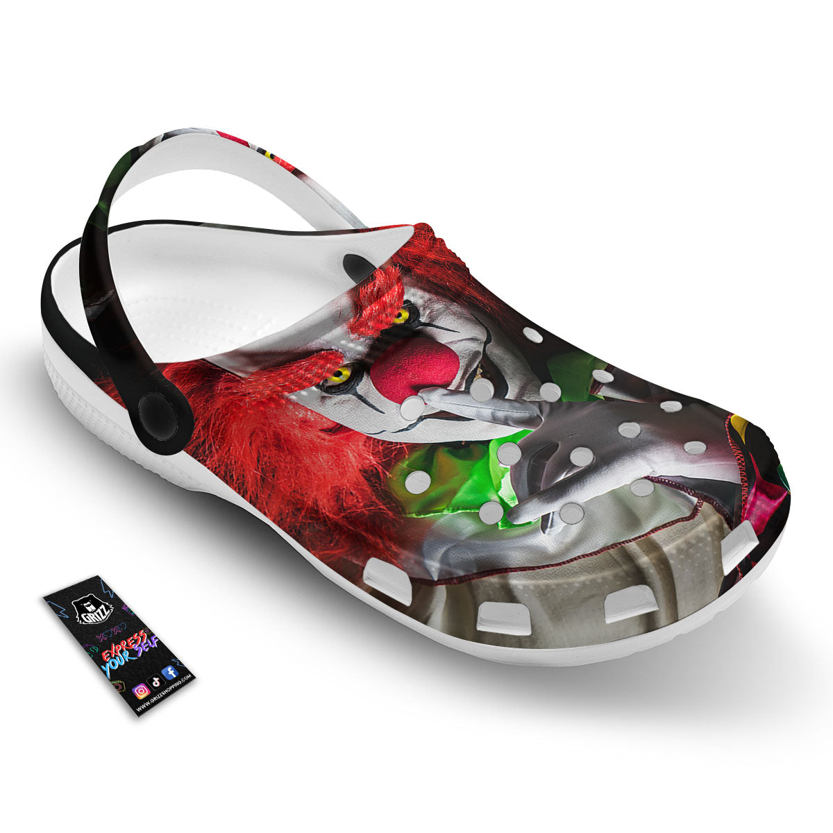 Clown Scary Print Clog-grizzshop