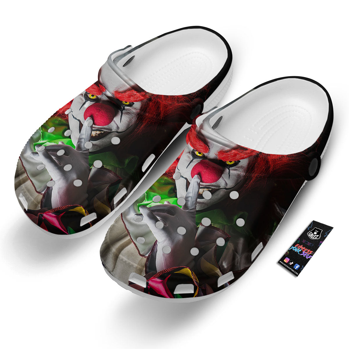 Clown Scary Print Clog-grizzshop
