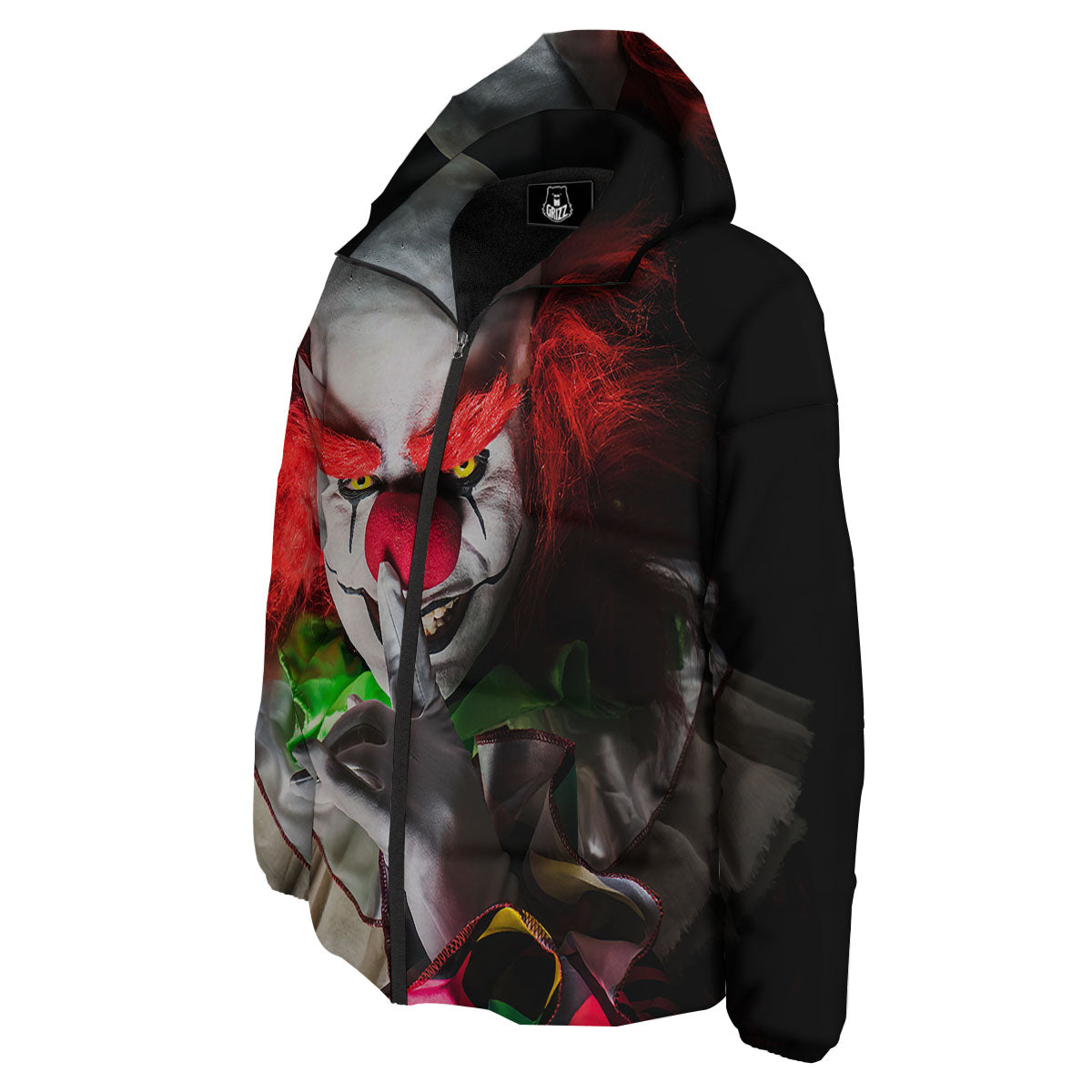 Clown Scary Print Down Jacket-grizzshop