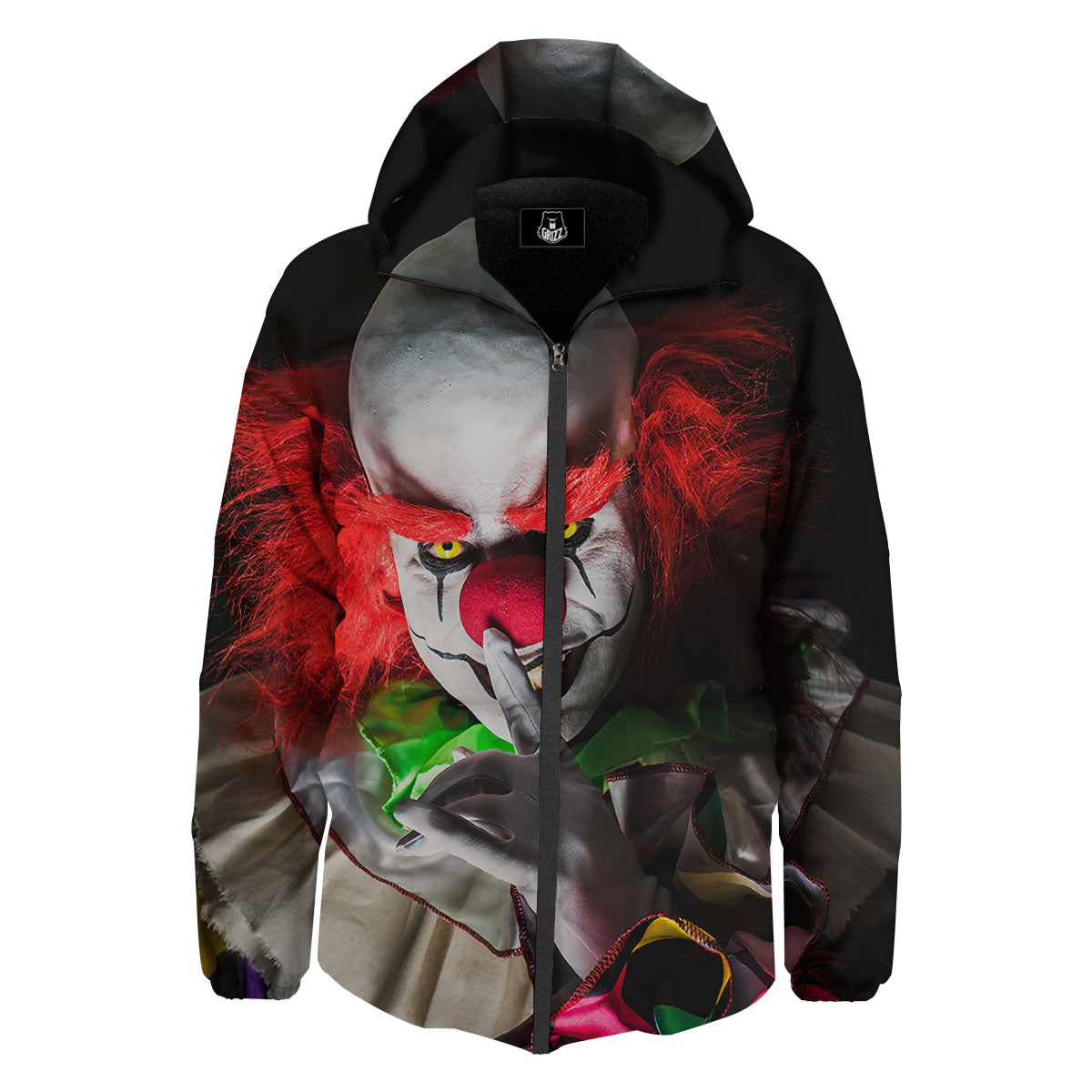 Clown Scary Print Down Jacket-grizzshop