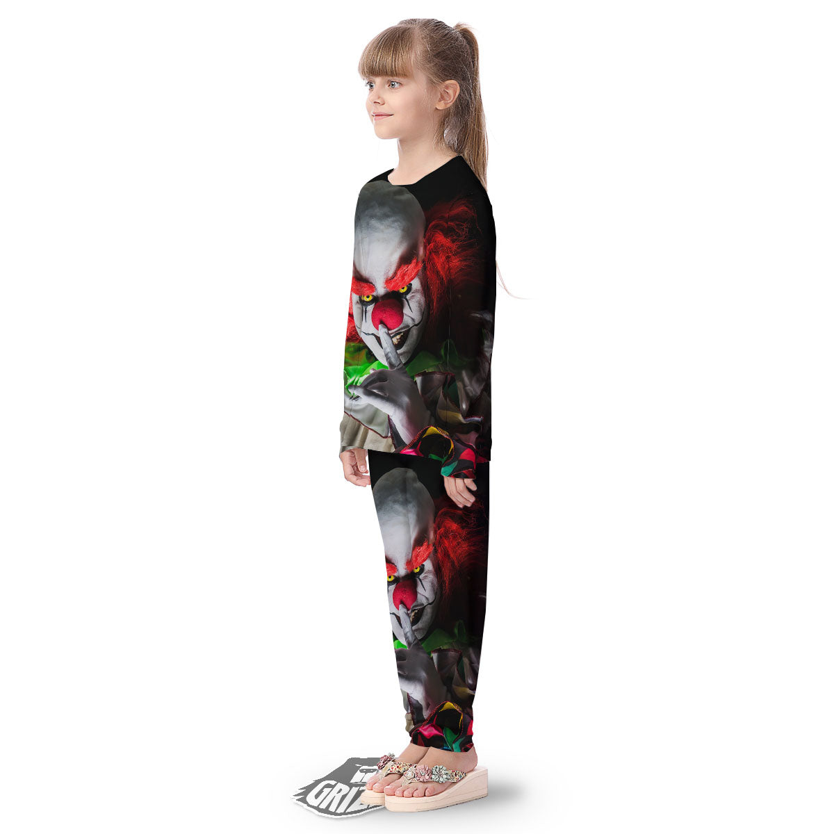 Clown Scary Print Kid's Pajamas-grizzshop