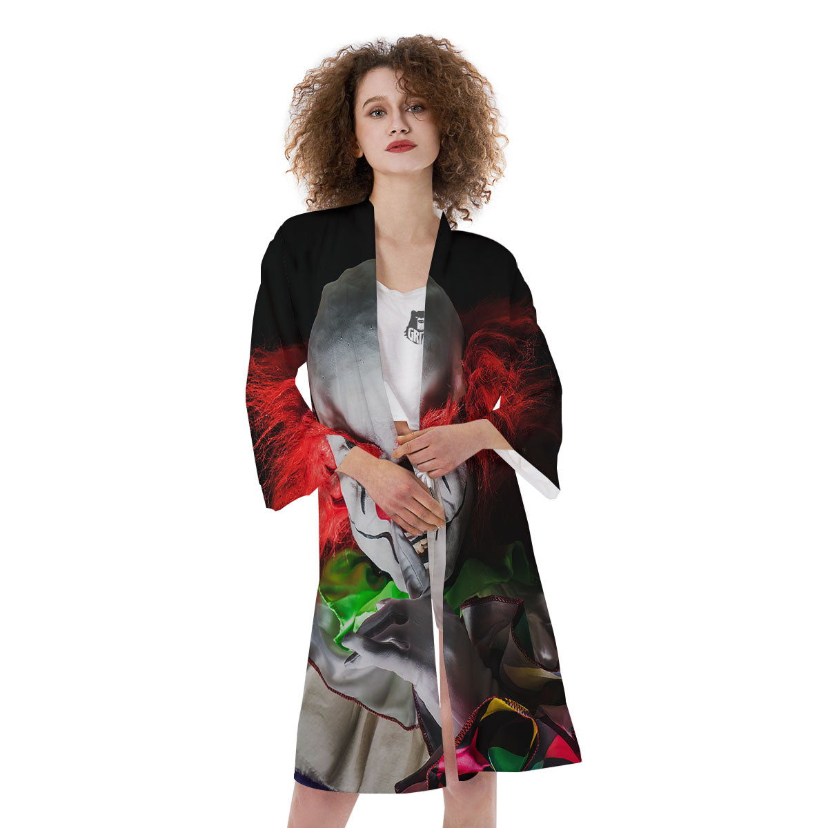 Clown Scary Print Kimono-grizzshop