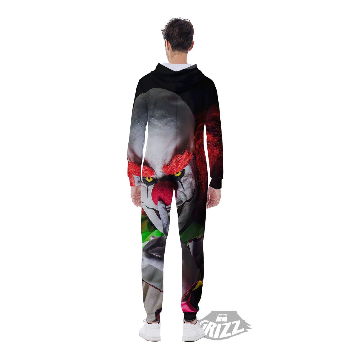 Clown Scary Print Men's Jumpsuit-grizzshop