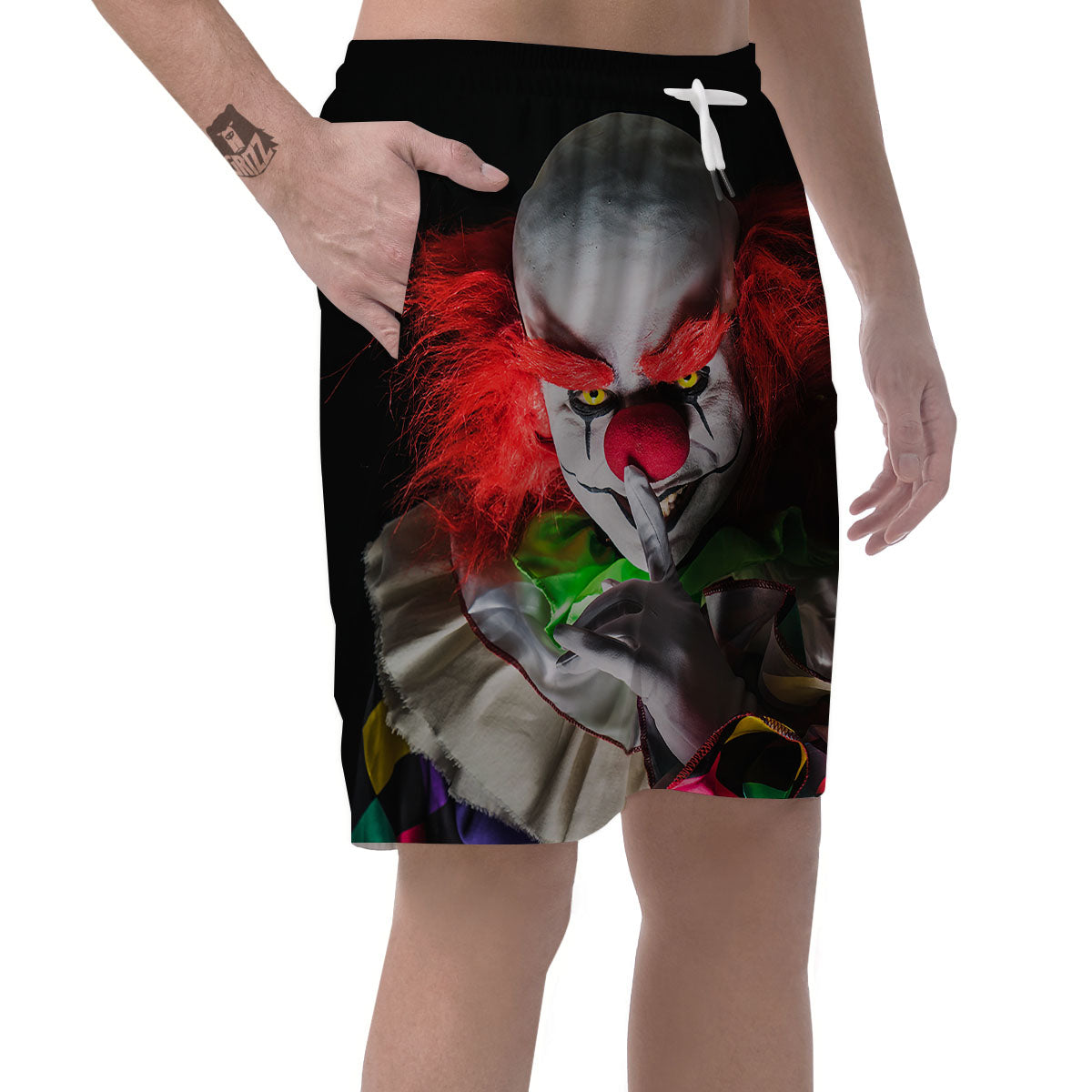 Clown Scary Print Men's Shorts-grizzshop