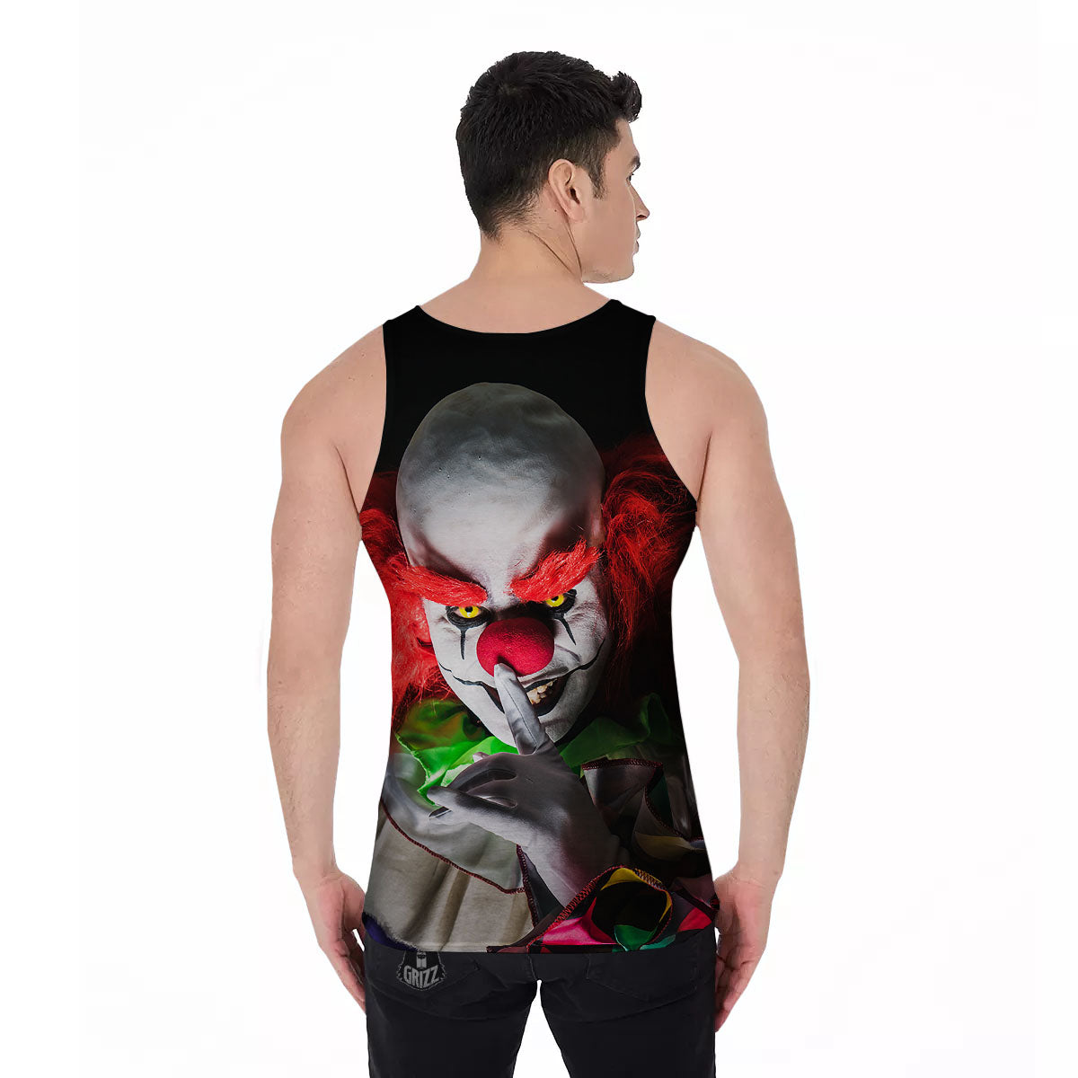 Clown Scary Print Men's Tank Top-grizzshop
