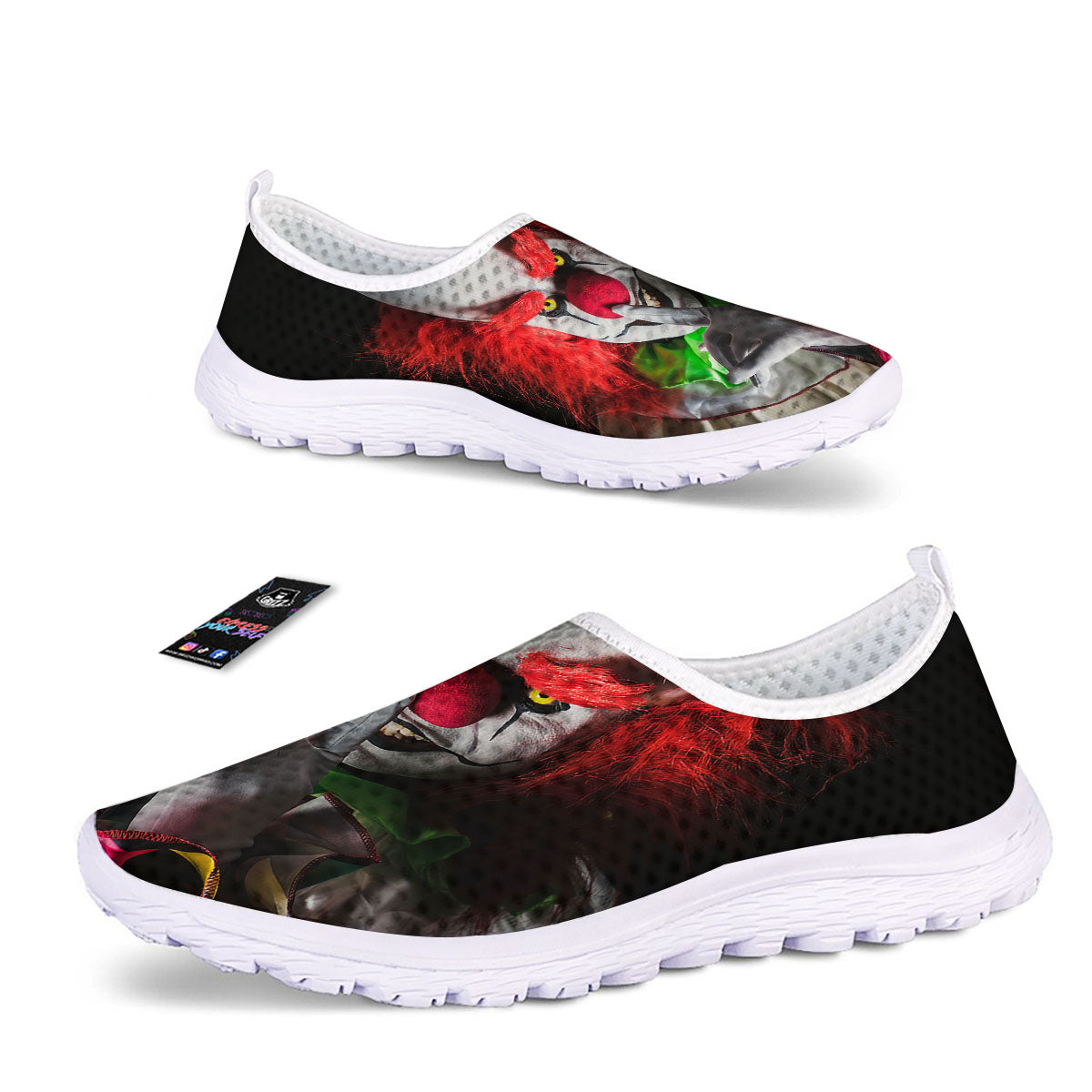 Clown Scary Print Nurse Shoes-grizzshop