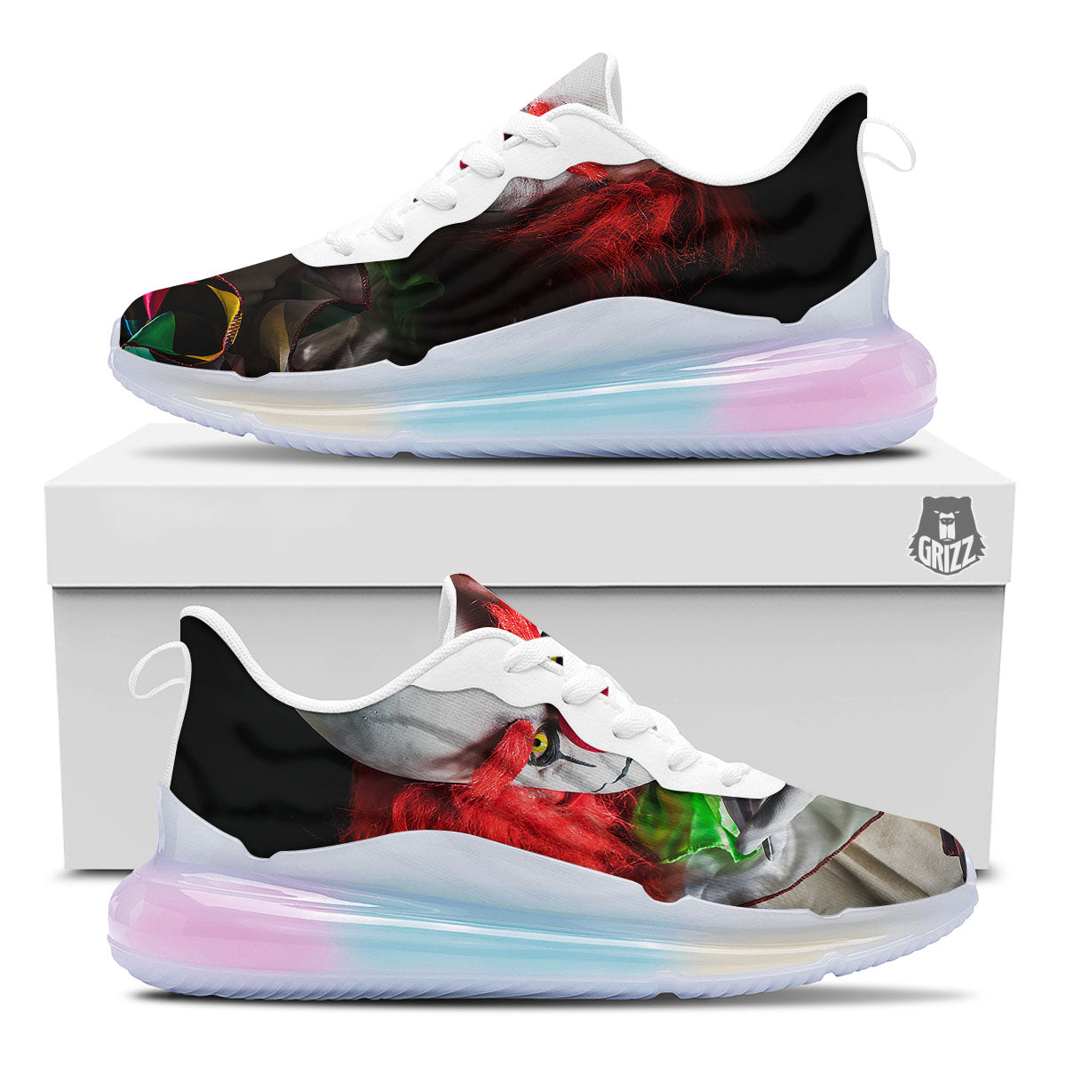 Clown Scary Print Running Sneakers-grizzshop