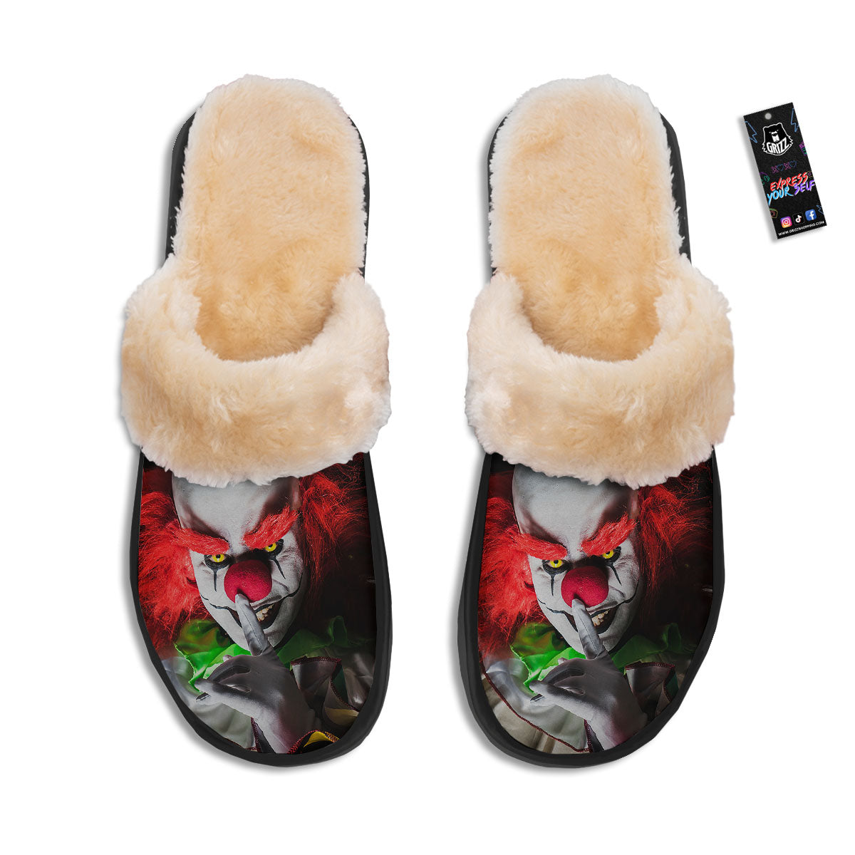 Clown Scary Print Slippers-grizzshop