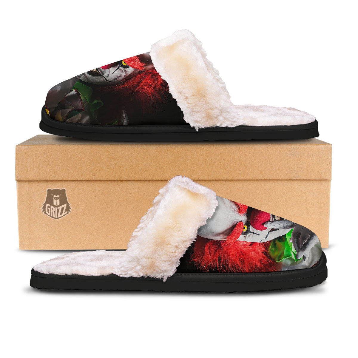Clown Scary Print Slippers-grizzshop