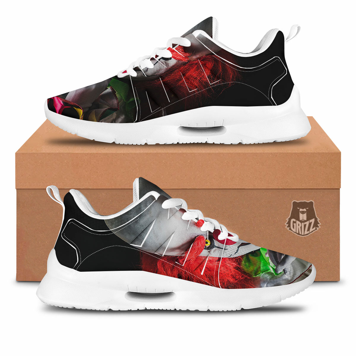 Clown Scary Print Tennis Shoes-grizzshop