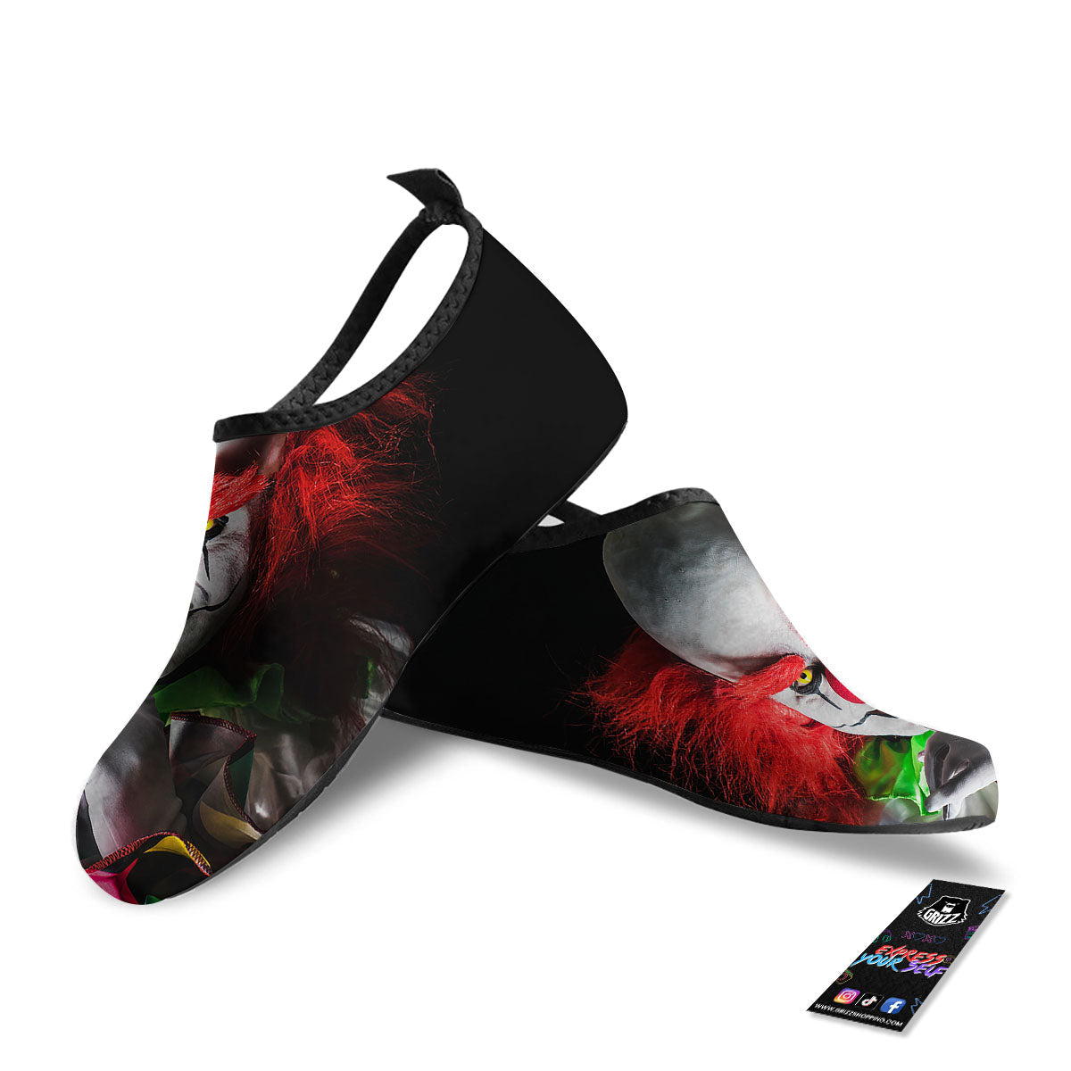 Clown Scary Print Water Shoes-grizzshop