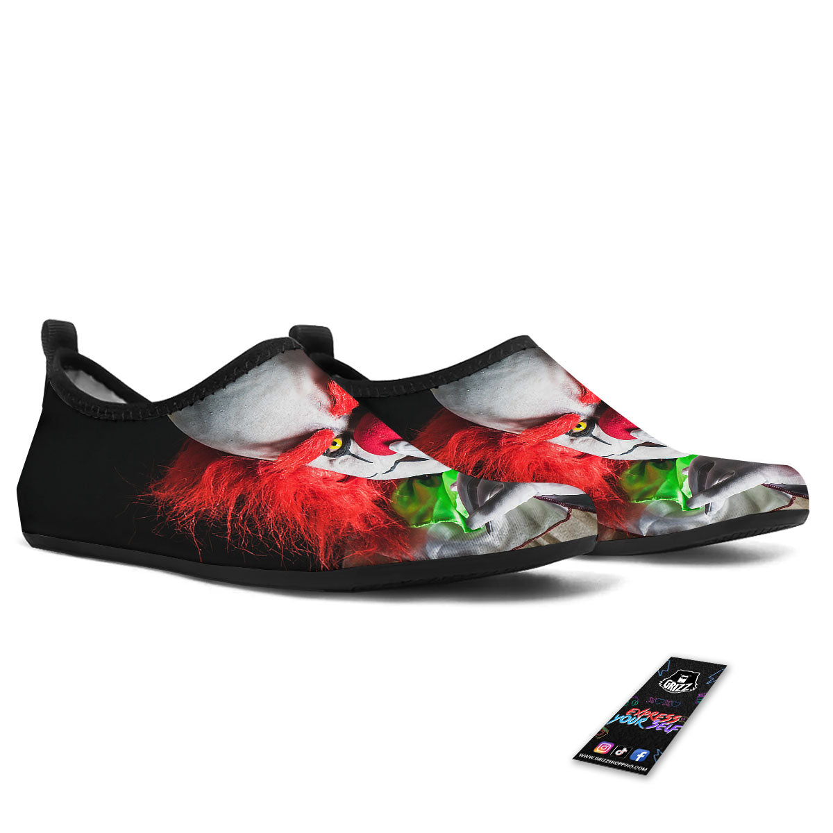 Clown Scary Print Water Shoes-grizzshop
