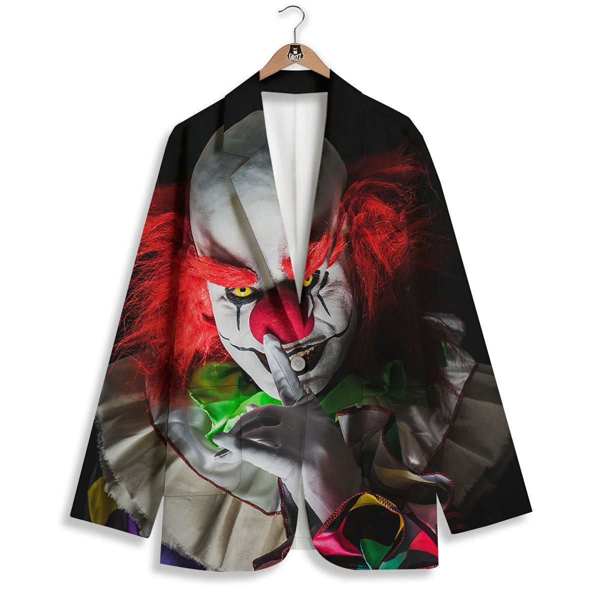 Clown Scary Print Women's Blazer-grizzshop