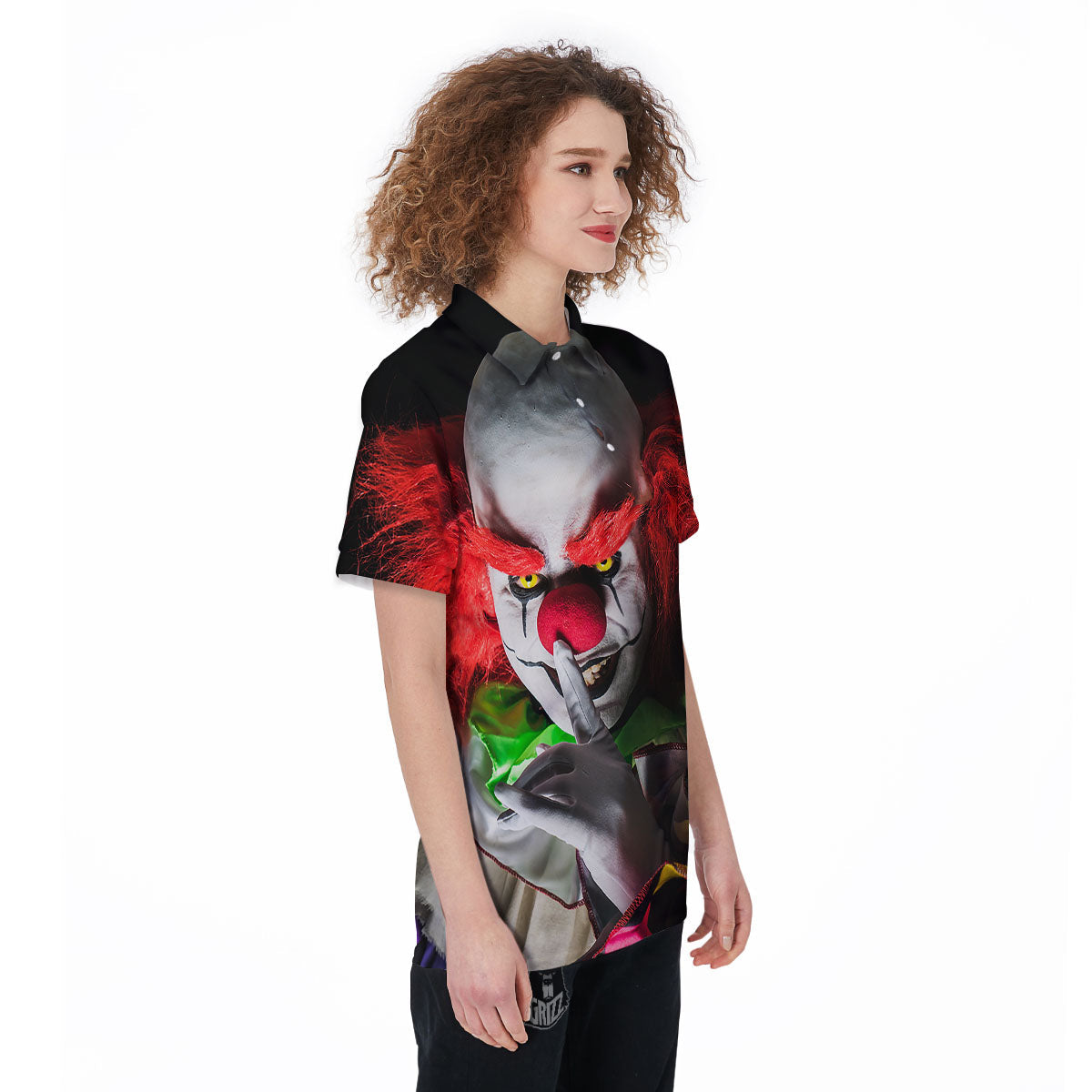 Clown Scary Print Women's Golf Shirts-grizzshop
