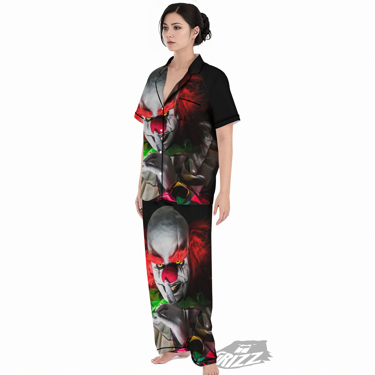 Clown Scary Print Women's Pajamas Set-grizzshop