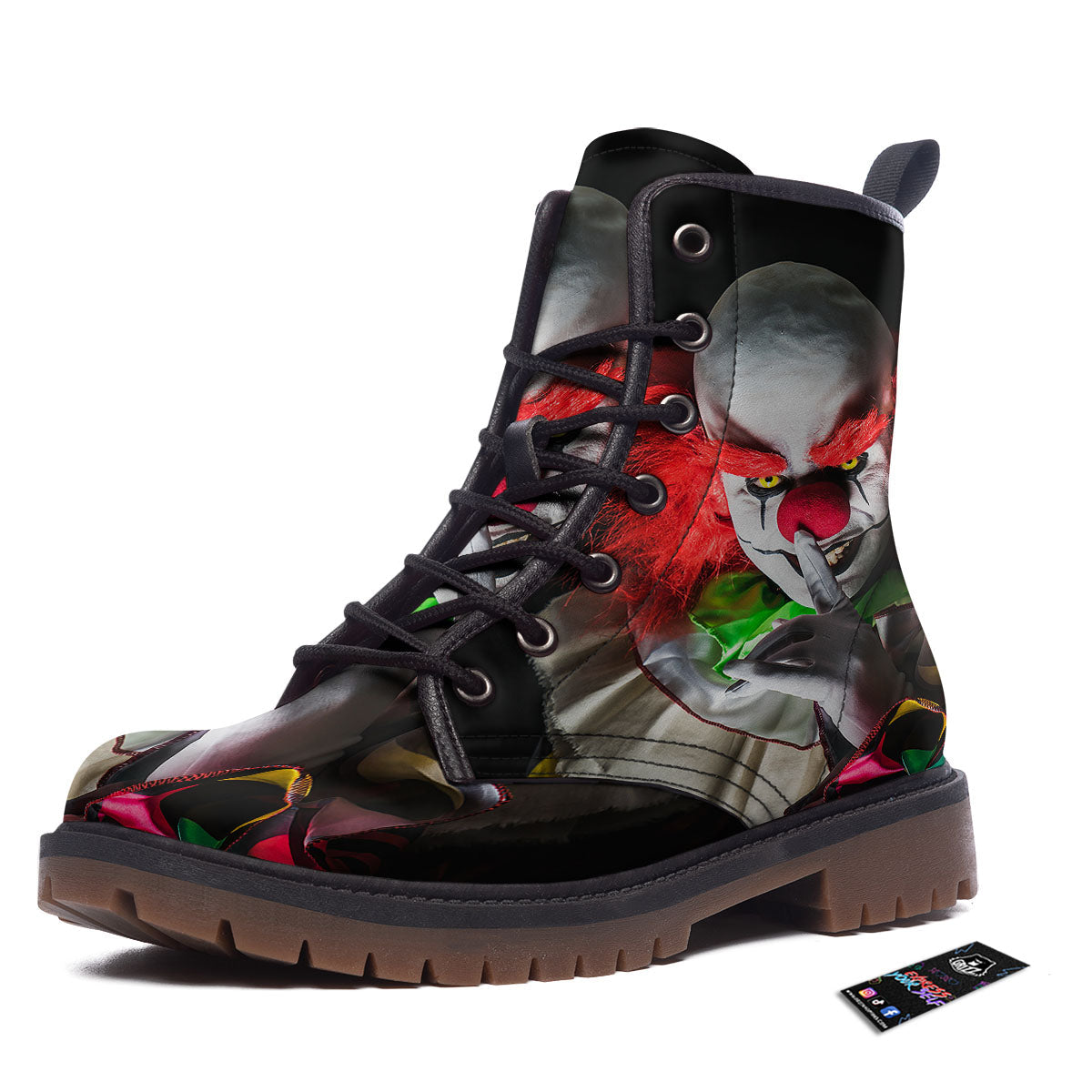 Clown Scary Print Work Boots-grizzshop