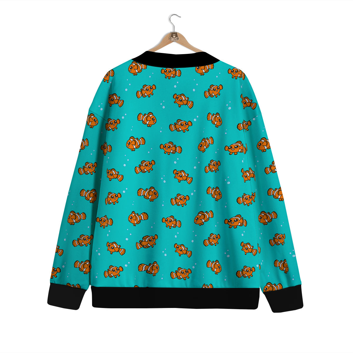 Clownfish Cute Watercolor Blue Print Pattern Cardigan-grizzshop