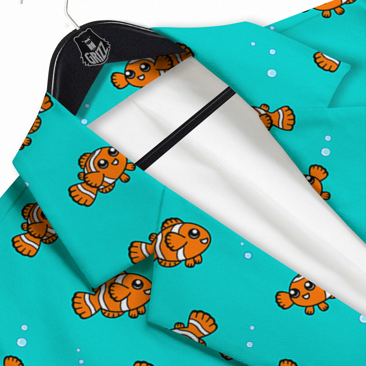 Clownfish Cute Watercolor Blue Print Pattern Men's Sport Coat-grizzshop