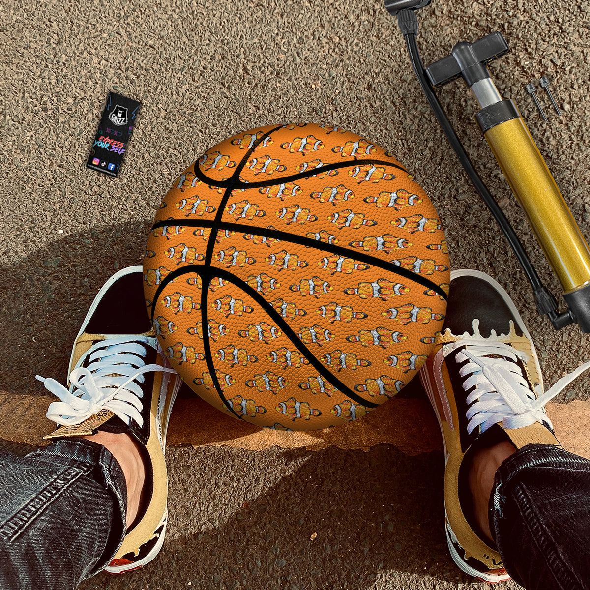 Clownfish Orange Print Pattern Basketball-grizzshop