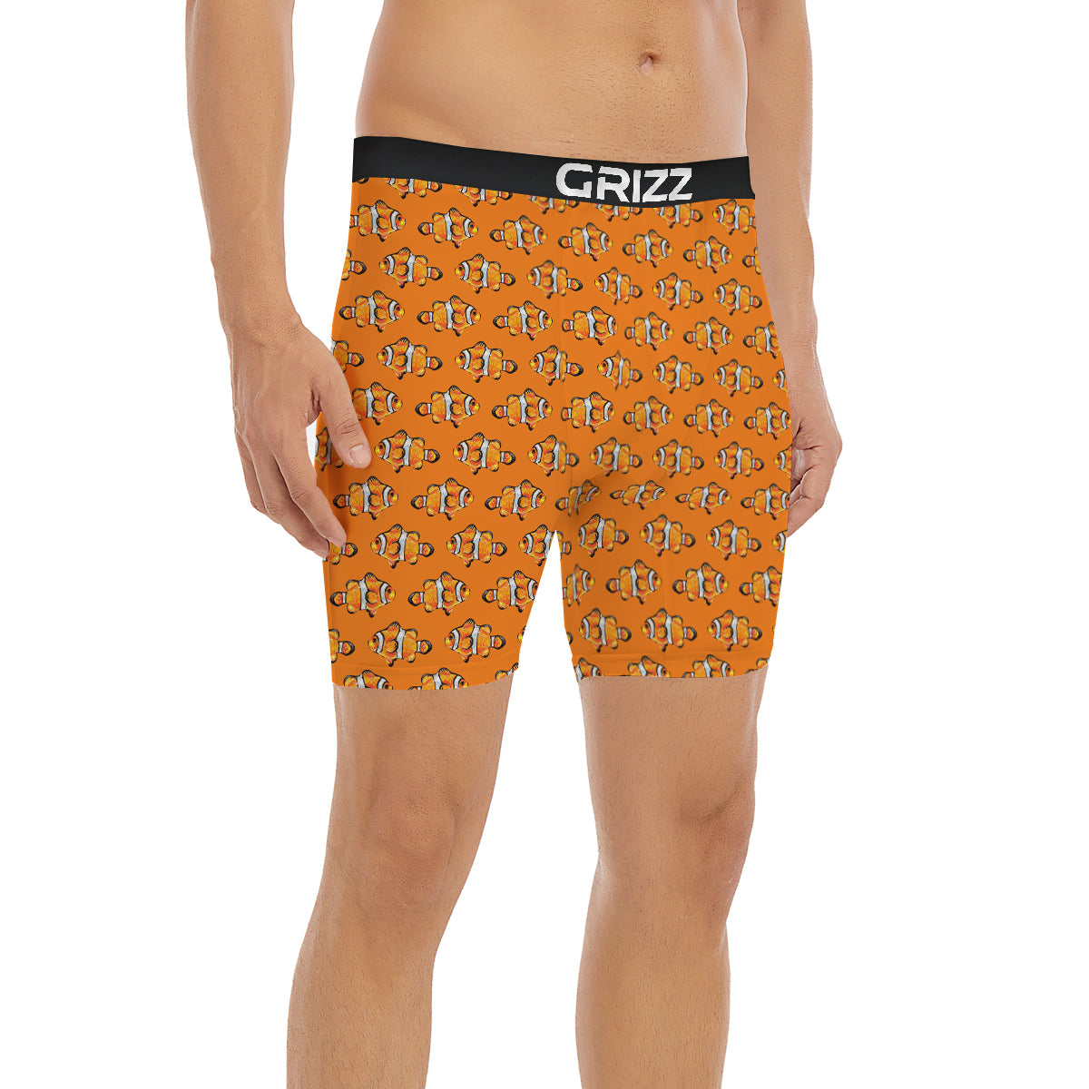 Clownfish Orange Print Pattern Boxer Briefs-grizzshop