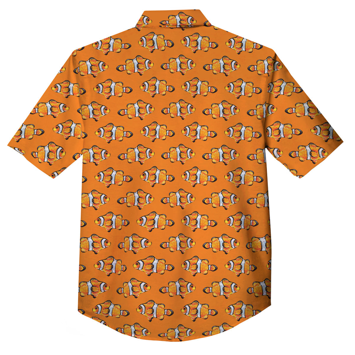 Clownfish Orange Print Pattern Button Up Shirt-grizzshop