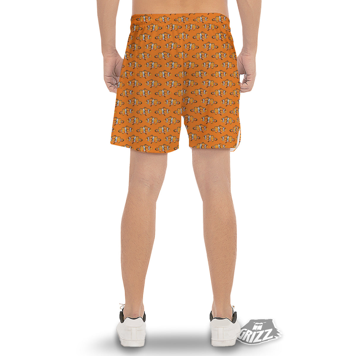 Clownfish Orange Print Pattern Men's Gym Shorts-grizzshop