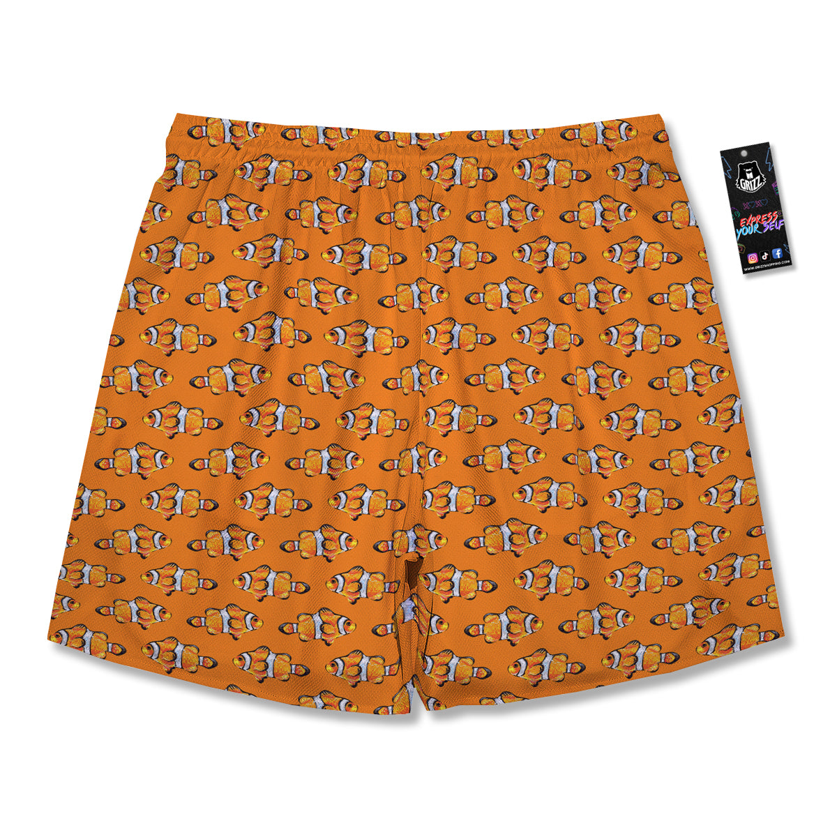 Clownfish Orange Print Pattern Men's Running Shorts-grizzshop