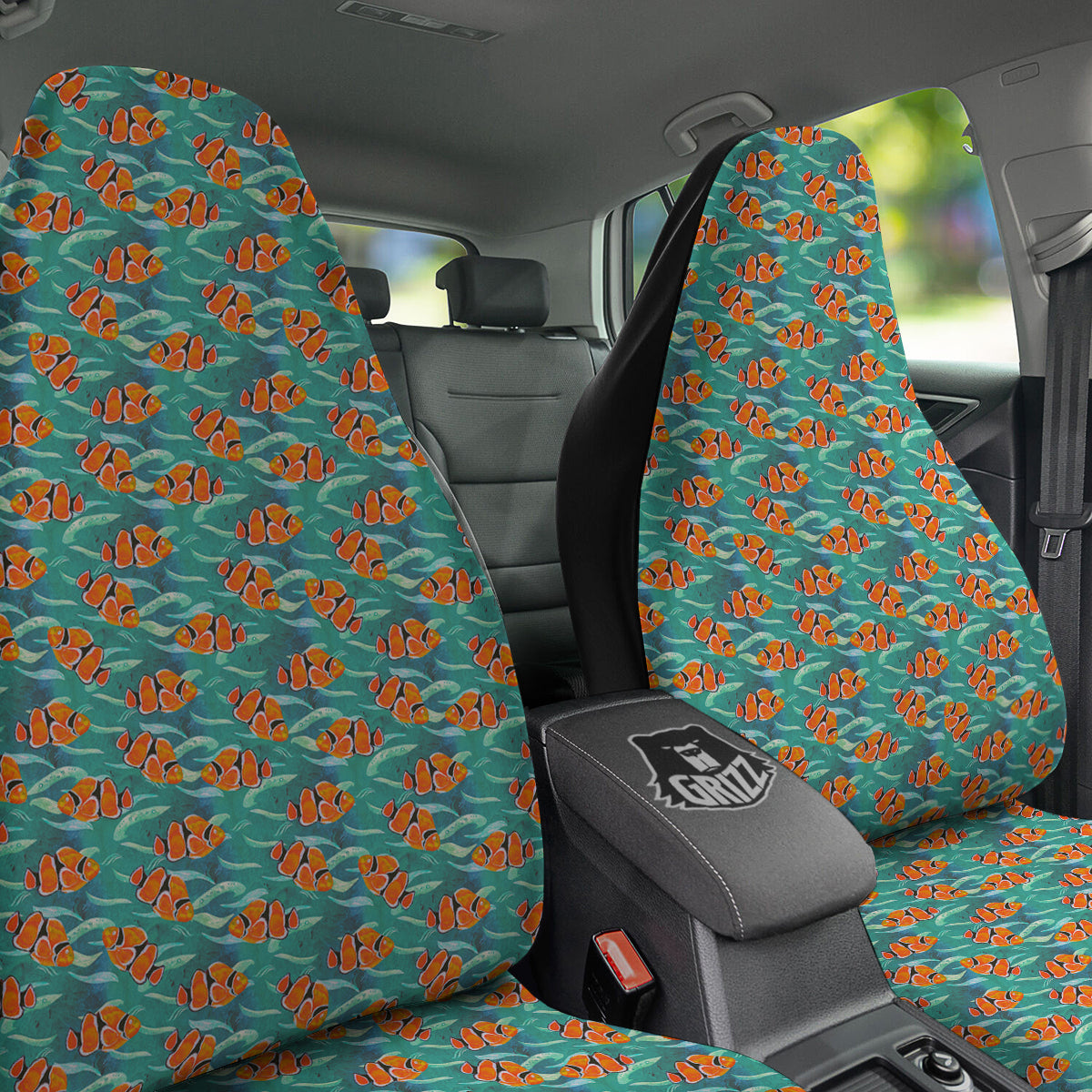 Clownfish Watercolor Blue Print Pattern Car Seat Covers-grizzshop