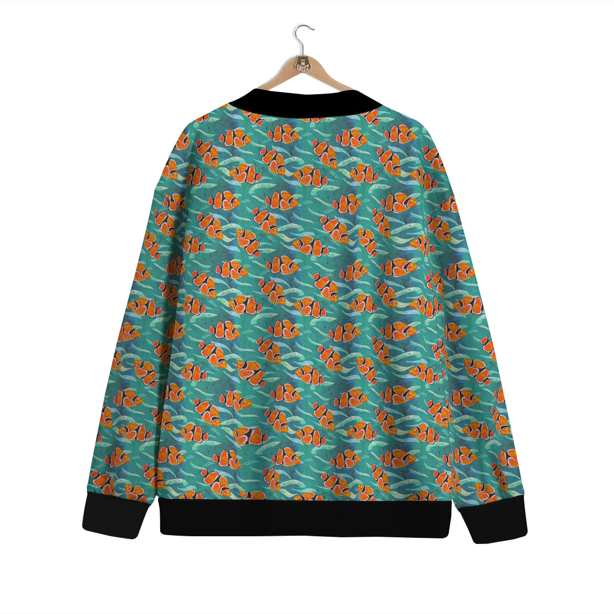 Clownfish Watercolor Blue Print Pattern Cardigan-grizzshop