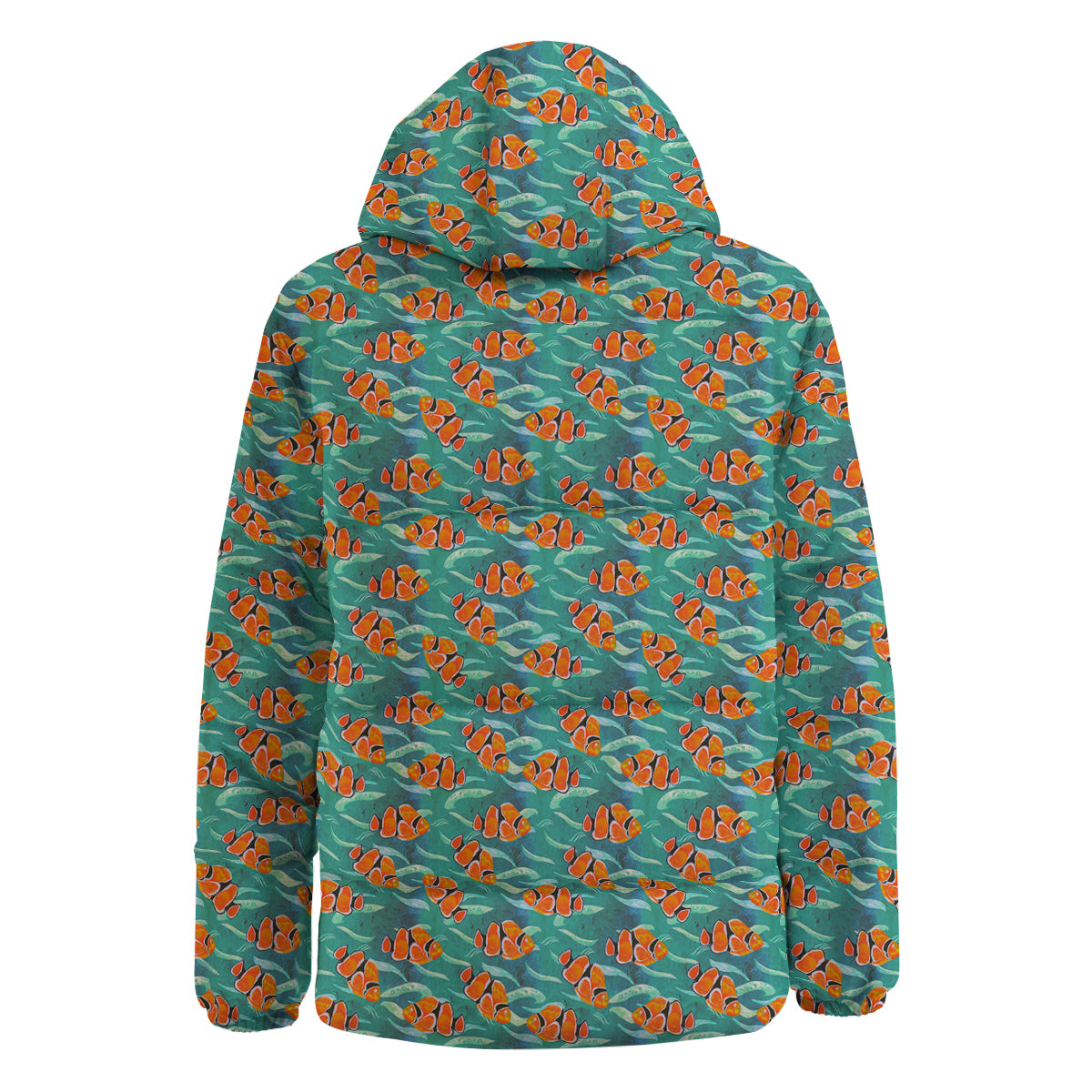 Clownfish Watercolor Blue Print Pattern Down Jacket-grizzshop