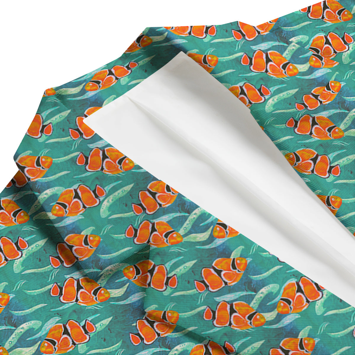 Clownfish Watercolor Blue Print Pattern Men's Blazer-grizzshop
