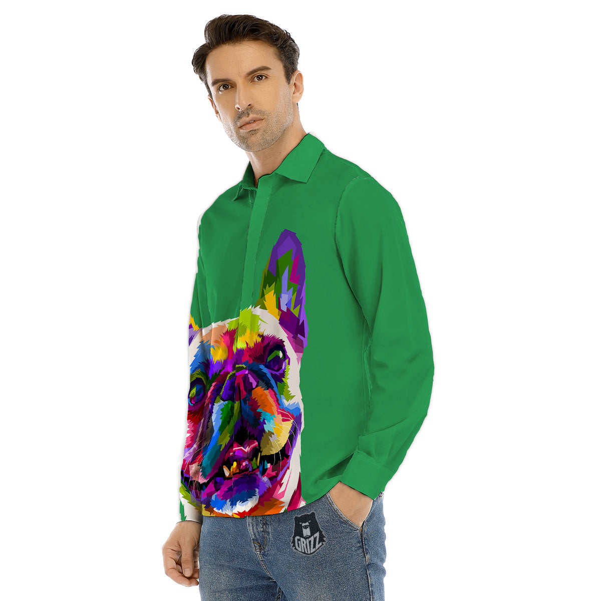 Clownfish Watercolor Blue Print Pattern Men's Dress Shirts-grizzshop
