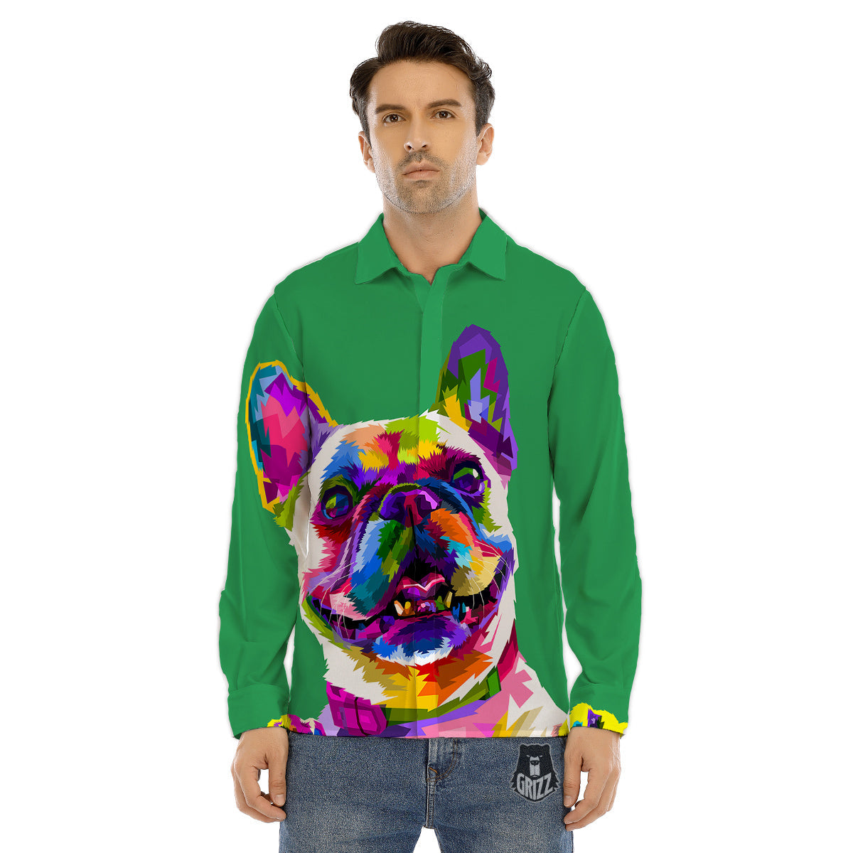 Clownfish Watercolor Blue Print Pattern Men's Dress Shirts-grizzshop