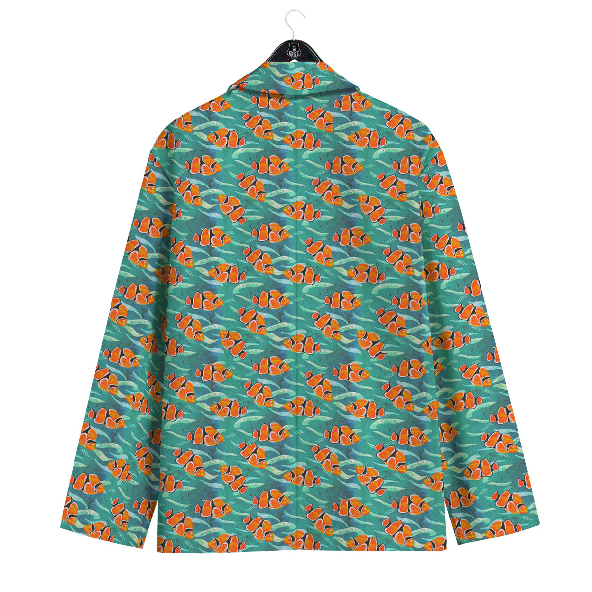 Clownfish Watercolor Blue Print Pattern Men's Sport Coat-grizzshop
