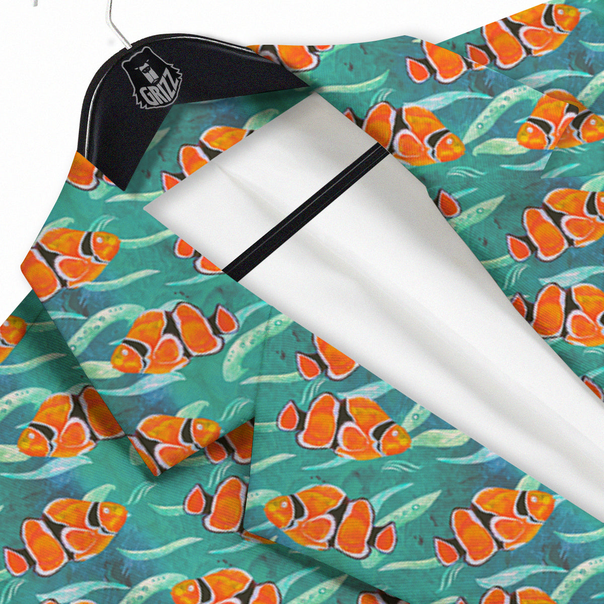 Clownfish Watercolor Blue Print Pattern Men's Sport Coat-grizzshop