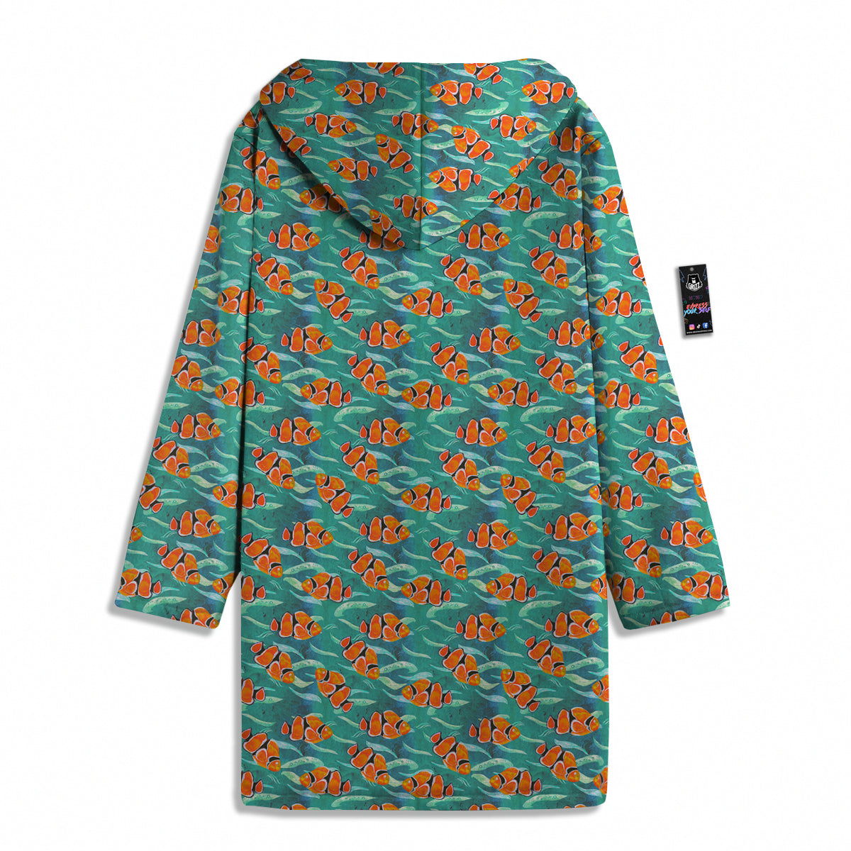 Clownfish Watercolor Blue Print Pattern Men's Windbreaker Jacket-grizzshop