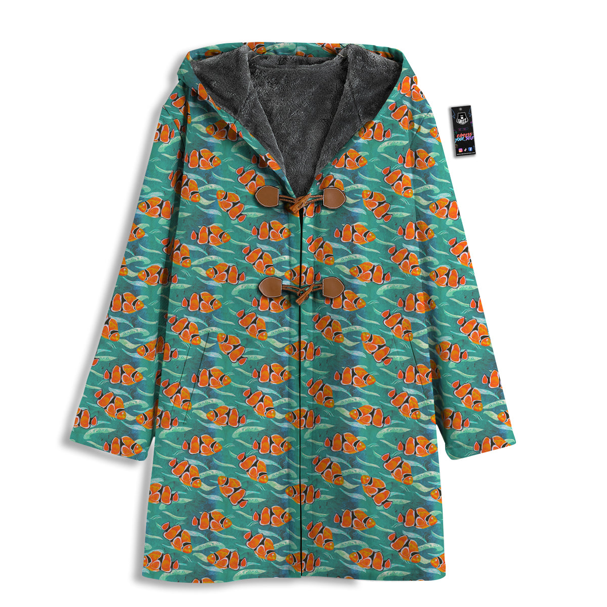 Clownfish Watercolor Blue Print Pattern Men's Windbreaker Jacket-grizzshop
