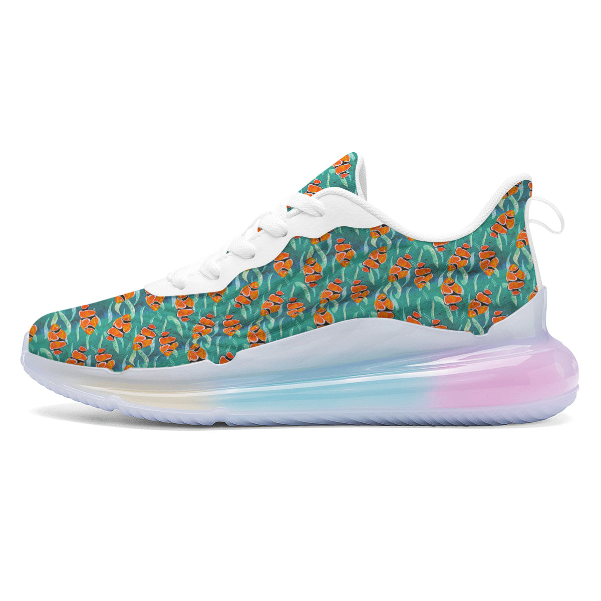 Clownfish Watercolor Blue Print Pattern Running Sneakers-grizzshop