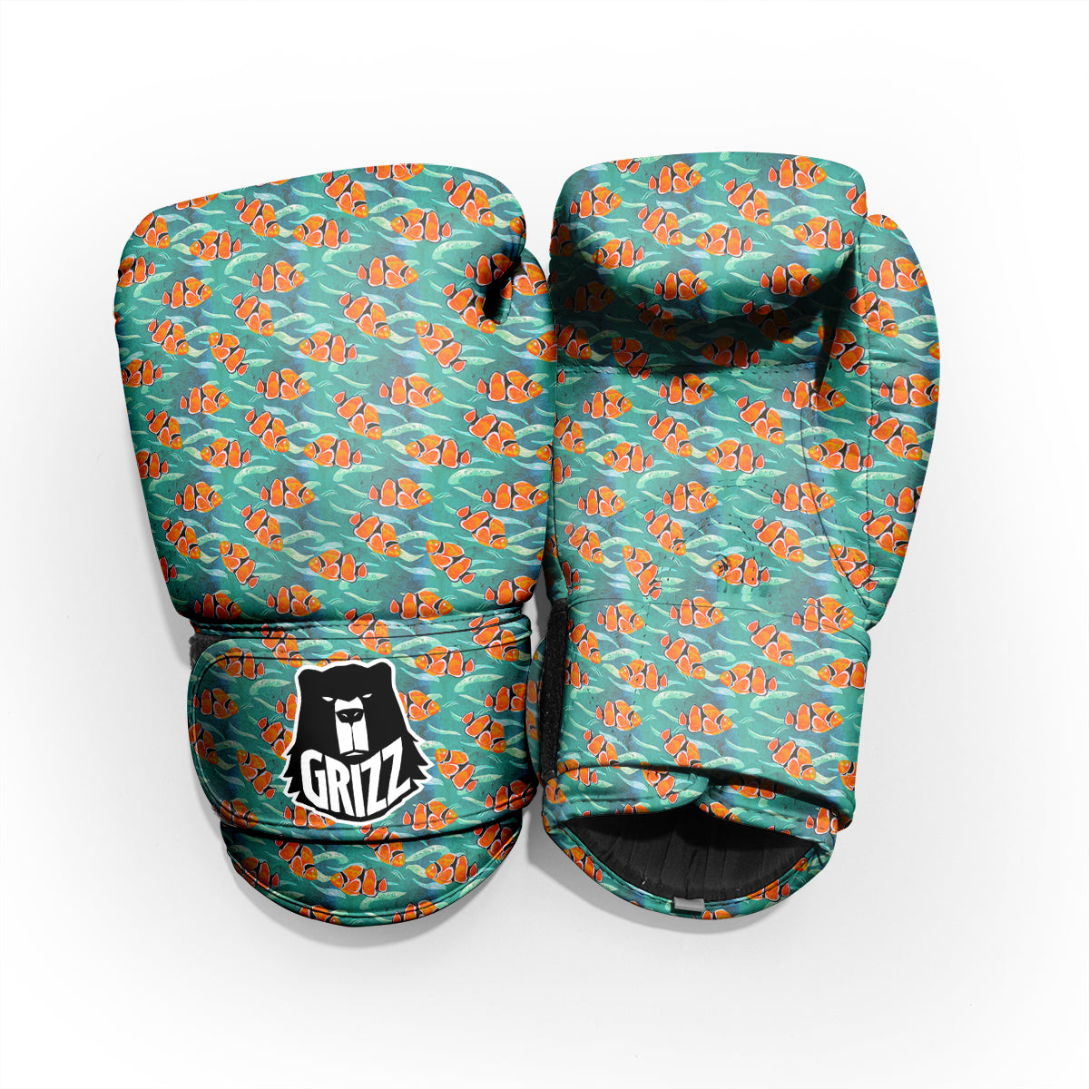 Clownfish Watercolor Blue Print Pattern Pro Boxing Glove