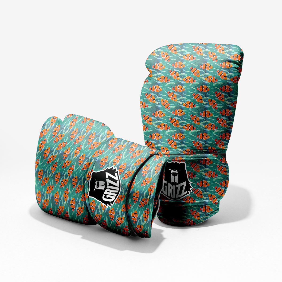 Clownfish Watercolor Blue Print Pattern Pro Boxing Glove