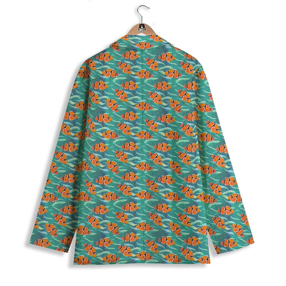 Clownfish Watercolor Blue Print Pattern Women's Blazer-grizzshop