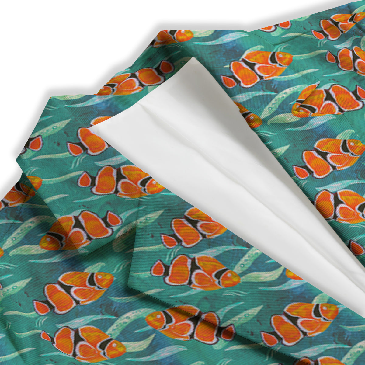 Clownfish Watercolor Blue Print Pattern Women's Blazer-grizzshop