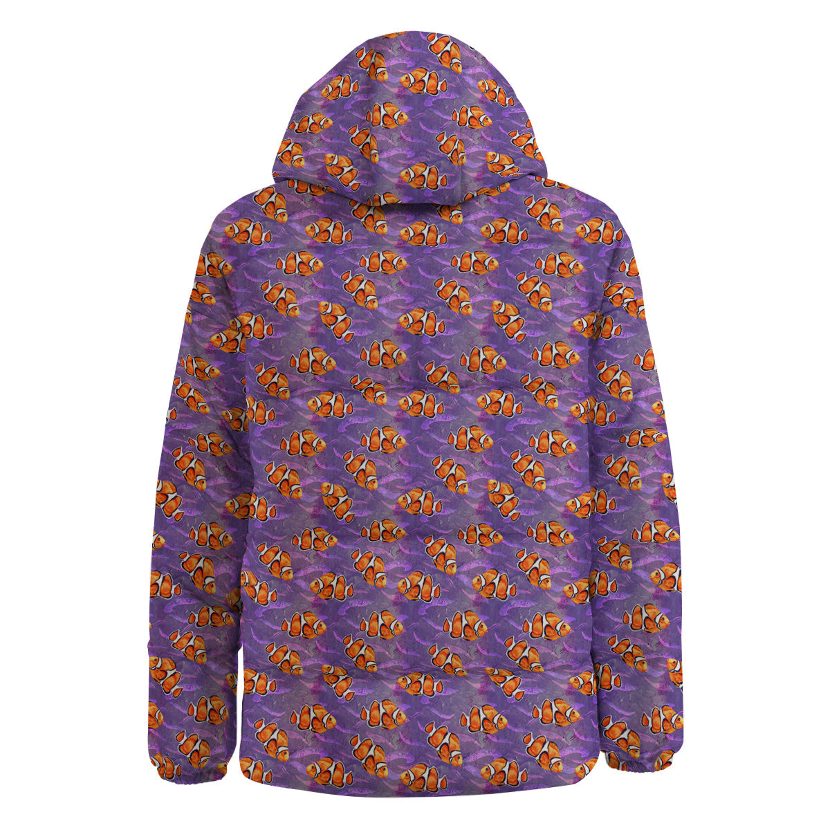 Clownfish Watercolor Purple Print Pattern Down Jacket-grizzshop