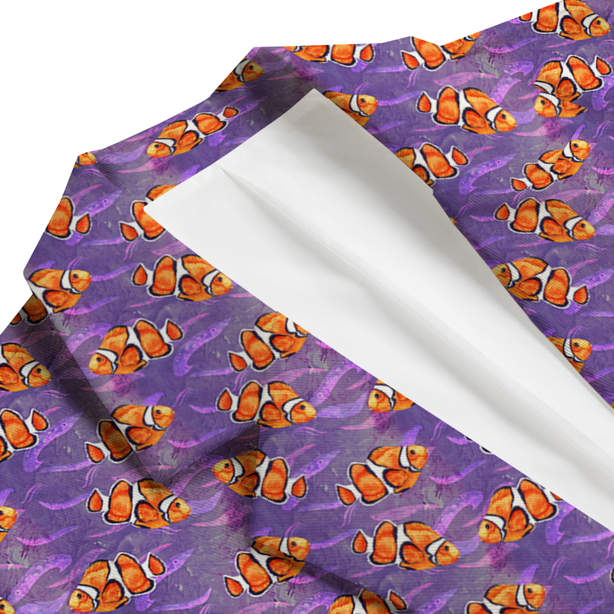 Clownfish Watercolor Purple Print Pattern Men's Blazer-grizzshop