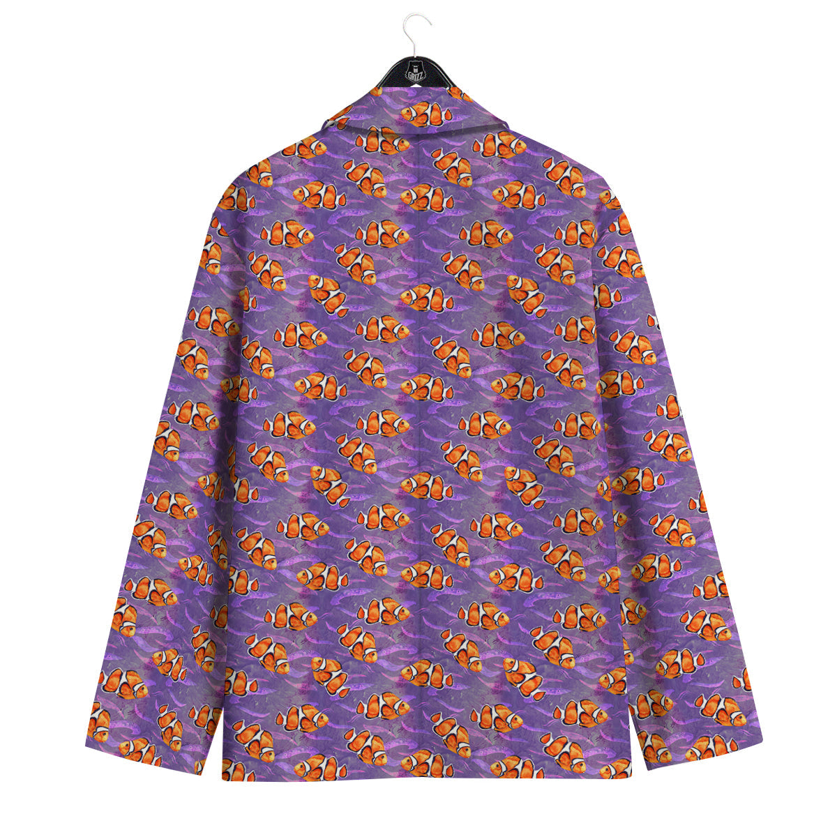 Clownfish Watercolor Purple Print Pattern Men's Sport Coat-grizzshop