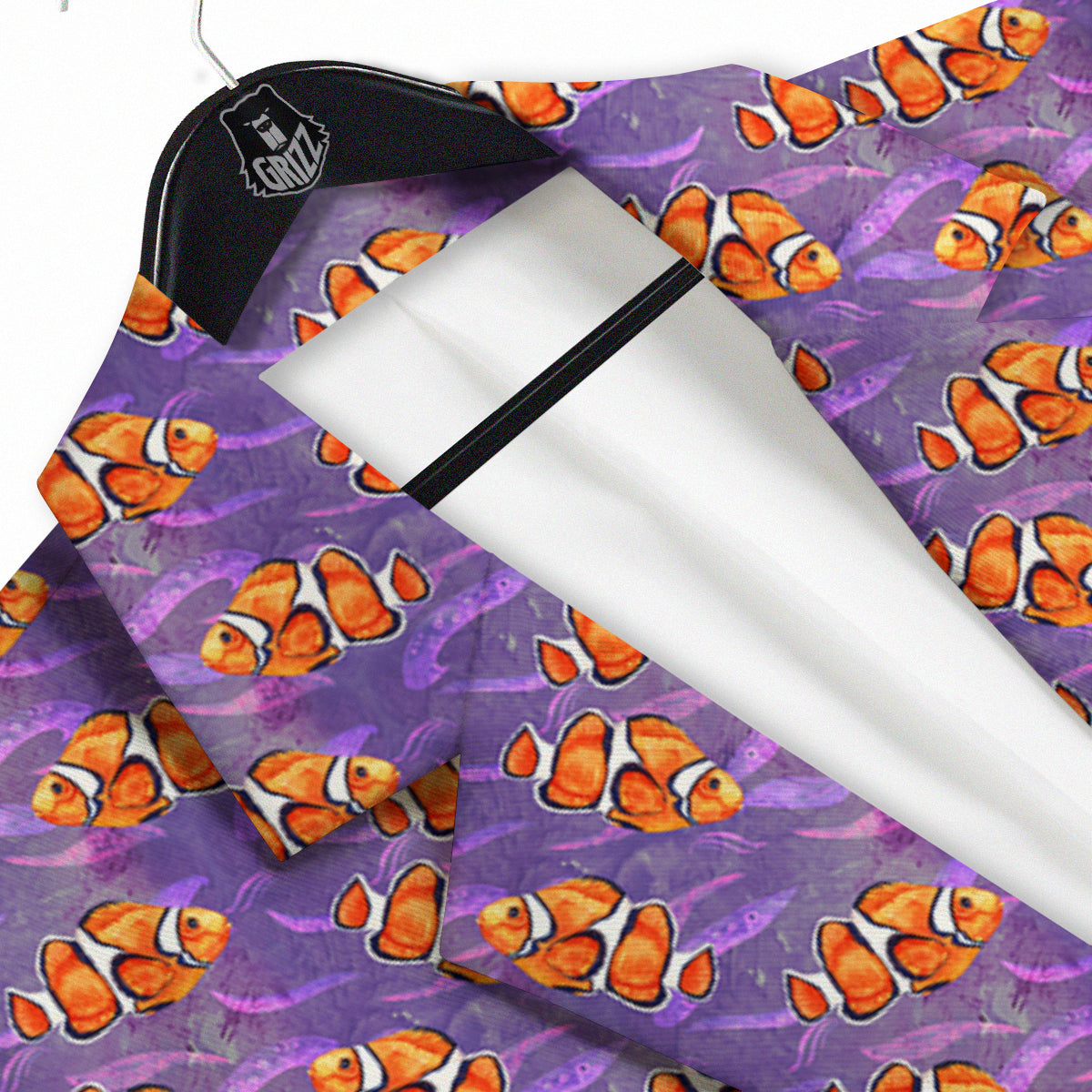 Clownfish Watercolor Purple Print Pattern Men's Sport Coat-grizzshop