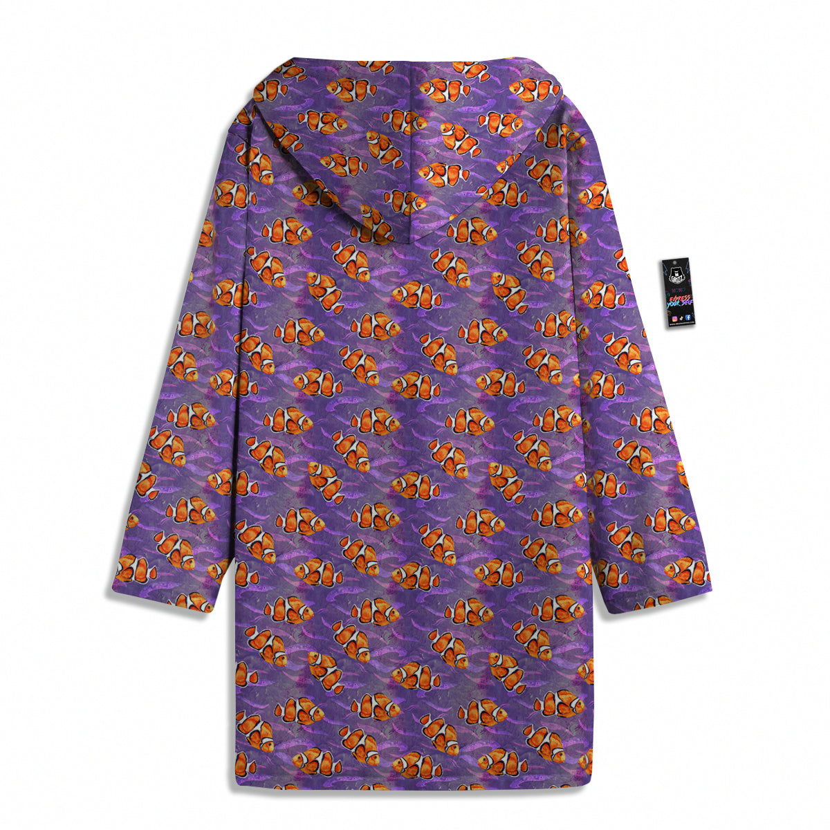 Clownfish Watercolor Purple Print Pattern Men's Windbreaker Jacket-grizzshop