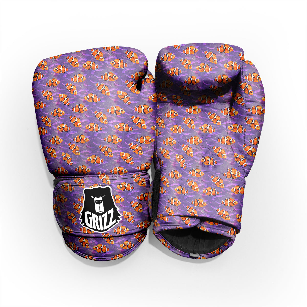 Clownfish Watercolor Purple Print Pattern Pro Boxing Glove